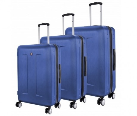 סט 3 מזוודות סוויס כחולות SWISS BRUSH