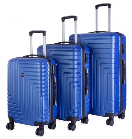סט 3 מזוודות סוויס כחולות SWISS LEGEND