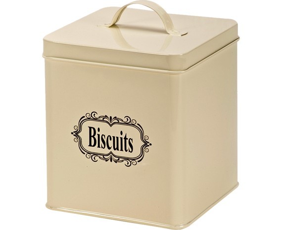 קופסת אחסון ממתכת לביסקוויטים ומתוקים - מעוצבת בסגנון רטרו