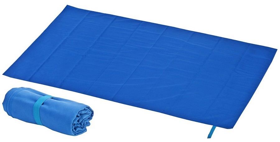 מגבת חוף מיקרופייבר ממותגת - כחול