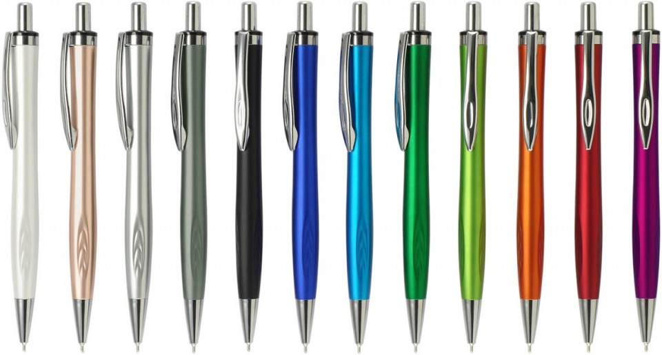עט פלסטיק סופט דמוי מתכת במגוון צבעים מטאליים