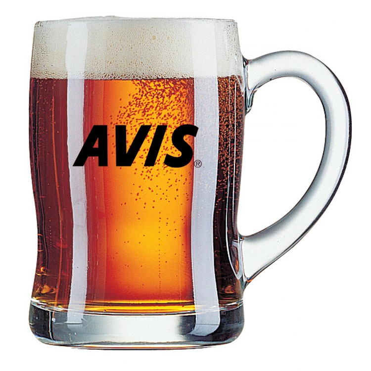 כוס בירה עם ידית עבה לאחיזה נוחה עם מיתוג לוגו