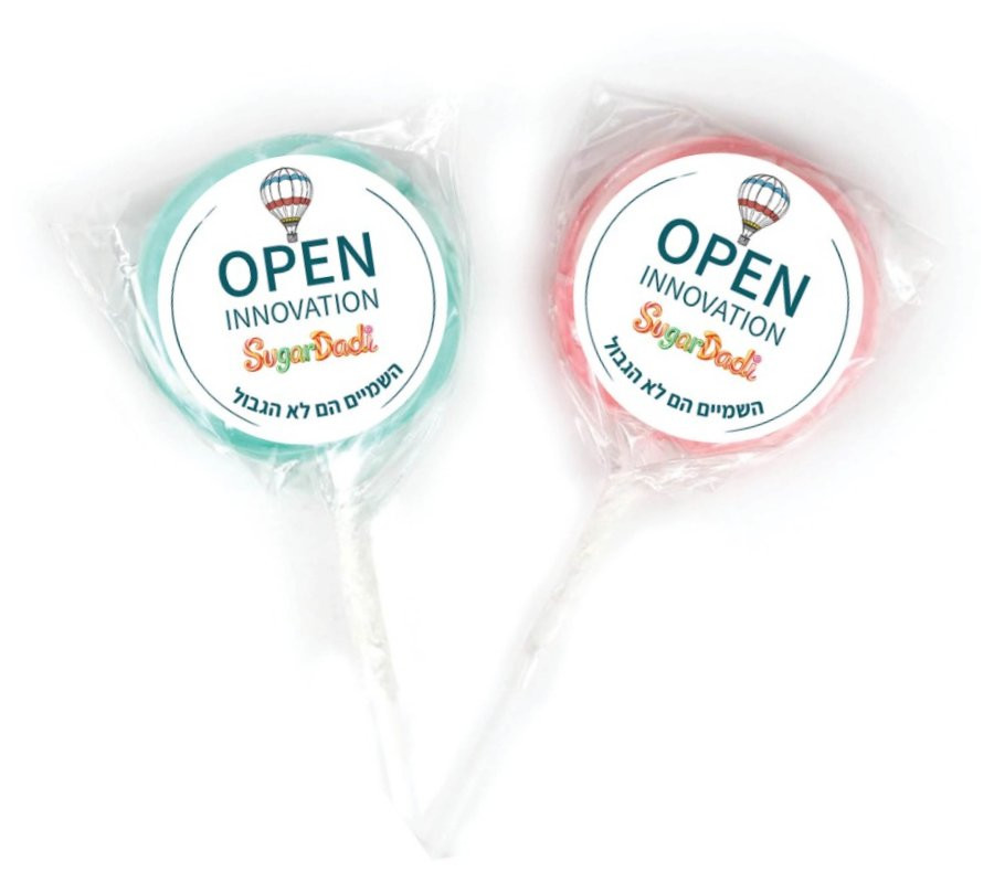 סוכריות ממותגות על מקל - קוטר 4 ס